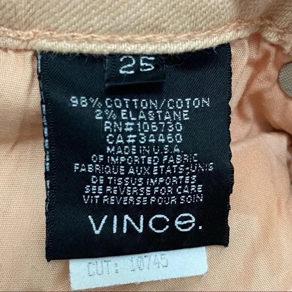 VINCE Dylan Ankle Skinny Jeans Coral Peach Coastal Stretch Casual Chic Size 25 - Picture 10 of 10